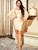 Nude Tube Top Lantern Long Sleeve Reflective Elastic Knitted Bodycon Party Mini Dress 