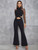 Hollow Out Lace Tops & Full Pants Elegant Celebrity Bodycon Rompers Jumpsuits
