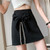  Bottoms Korean High Waist Chic Bowknot Diamonds A-line Mini Skirt 