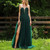  Off Shoulder Sweep Train Tulle Flowy Skirt With An Elegant Leg Opening Christmas Party Evening Gown