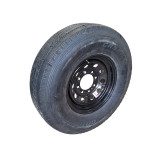 8 Lug Black Wheel and Tire