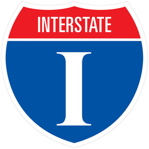 Sticker Interstate Shield 10.925" x 10.925"