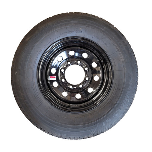 8 Lug Black Wheel and Tire