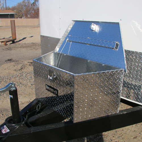 Buyers diamond plate tongue box on interstate trailer