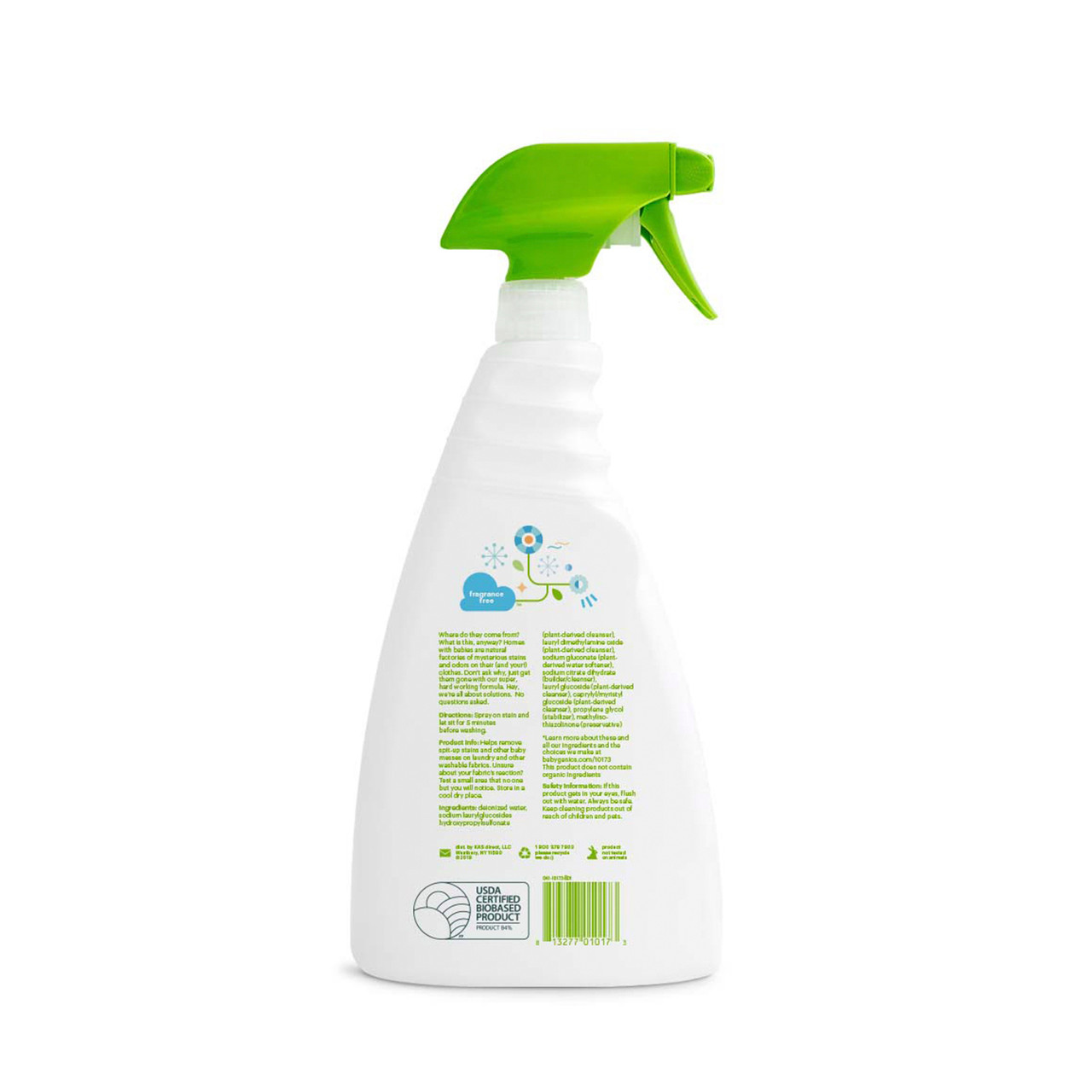 stain & odor remover, fragrance free babyganics