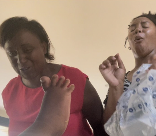 two women with disgusted faces