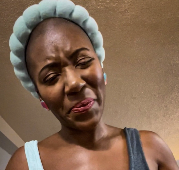 woman disgusted face