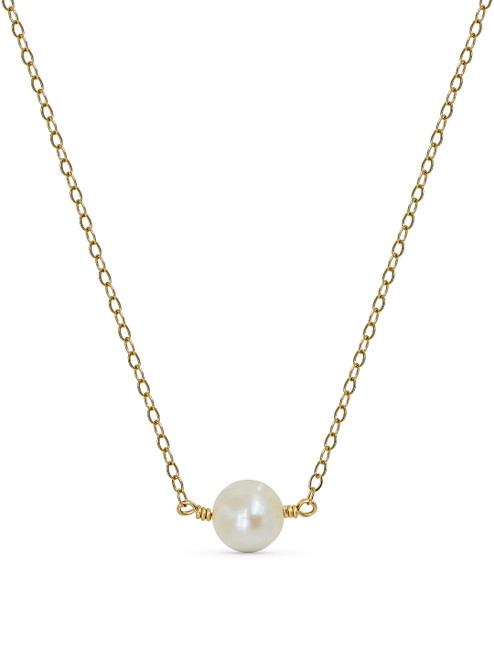 Solitaire Pearl Pendant Necklace