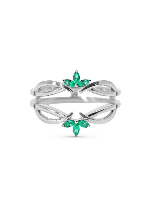 Solid 18k Custom Emerald Ring Enhancer