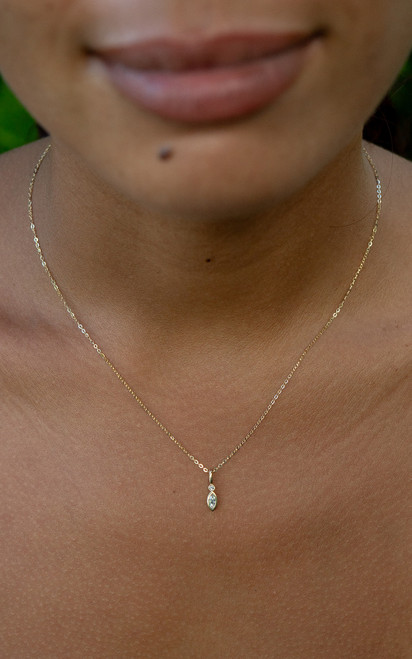 Solid 14k Lab & Natural Diamond Birthstone Pendant