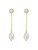 Solid 14k Pearl & Moissanite Hybrid Earring