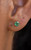 Solid 14k Round Natural Emerald Birthstone Studs