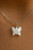 Silver Mother Of Pearl Butterfly Necklace