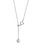 Adjustable Offset Jade Necklace Silver
