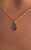 Solid 14k Amethyst & Jade Birthstone Pendant