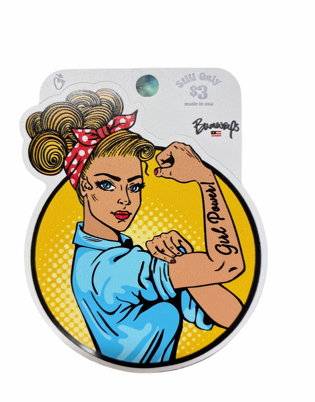 Mom Power Car Decal Sticker Rosie the Riveter Strong Women