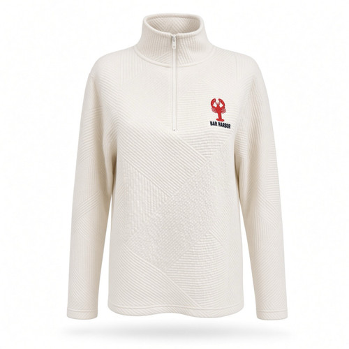 WHITE LOBSTER ZIG ZAG QUARTER ZIP