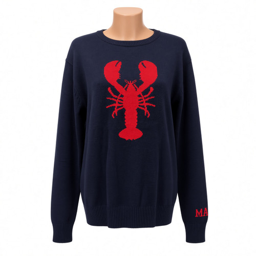 NAVY MAINE LOBSTER KNIT SWEATER