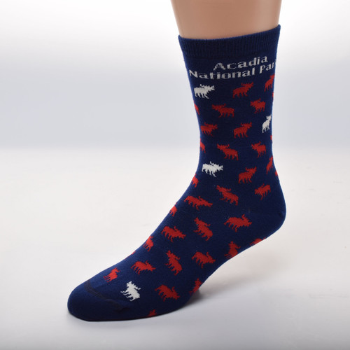 MOOSE GRID NAVY SOCKS
