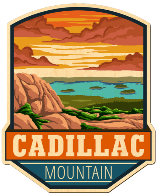 CADILLAC MOUNTAIN WOOD STICKER