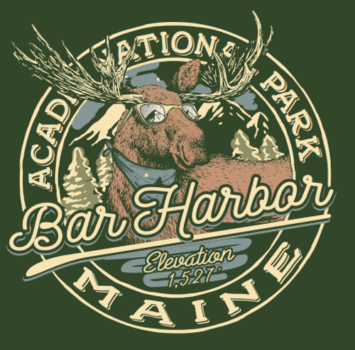 ROUND LARGE CAMP ON MOOSE STICKER