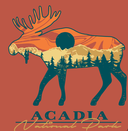 LARGE MARBLED MOOSE STICKER