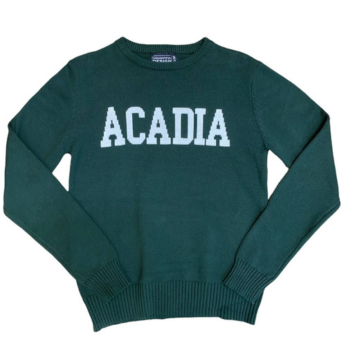 FOREST GREEN INTARSIA CREW 