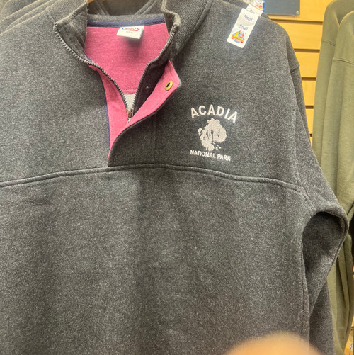 1/4 zip charcoal crew
