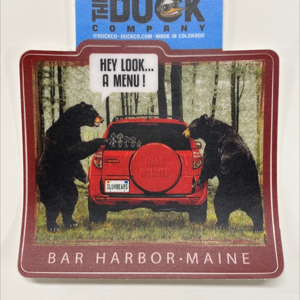 Bear menu sticker