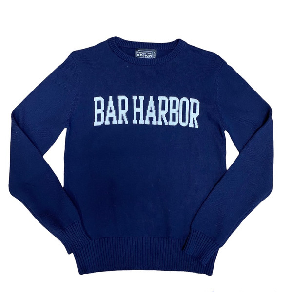 NAVY INTARSIA CREWNECK