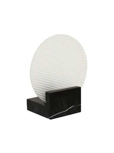 Black marble table lamp with clear glass