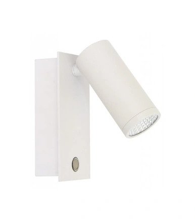 White wall light with adjustable spot head