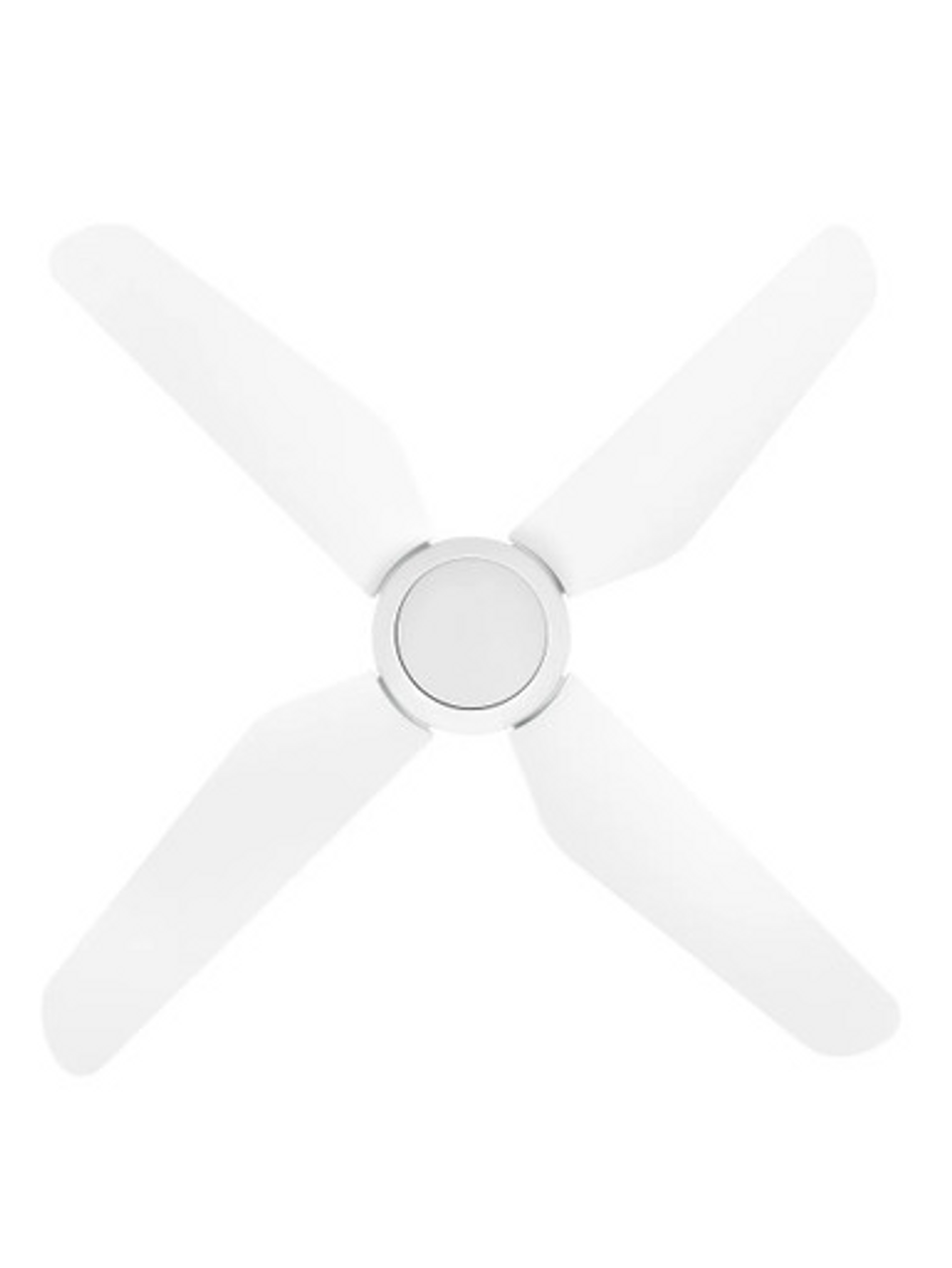 White close to ceiling fan with light and 48" blades