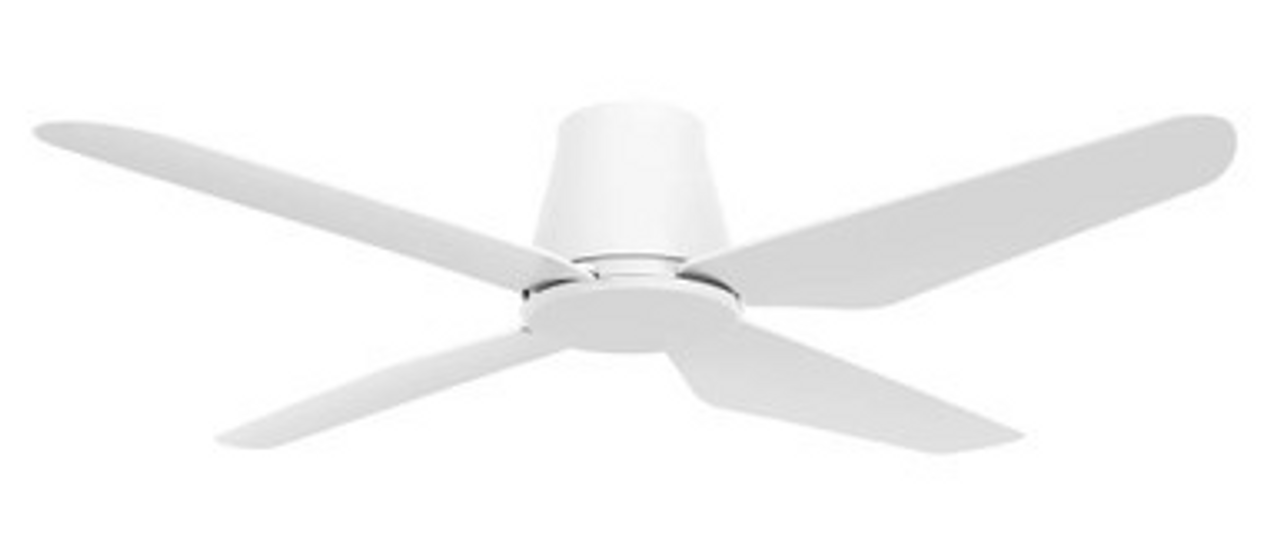 White close to ceiling fan with 48" blades