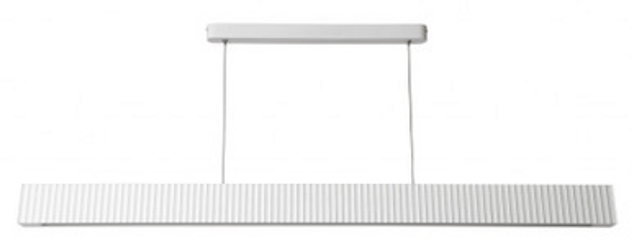 White 1.5m ribbed linear pendant