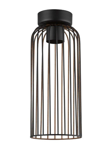 Black DIY fixture with cage-like design