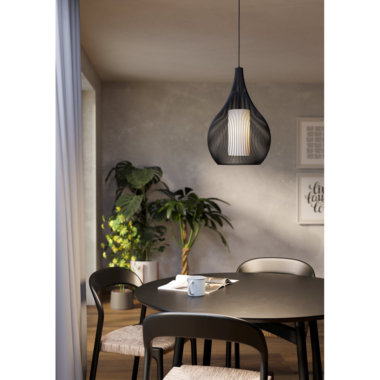 Razoni Large Pendant Black | Lighting Direct