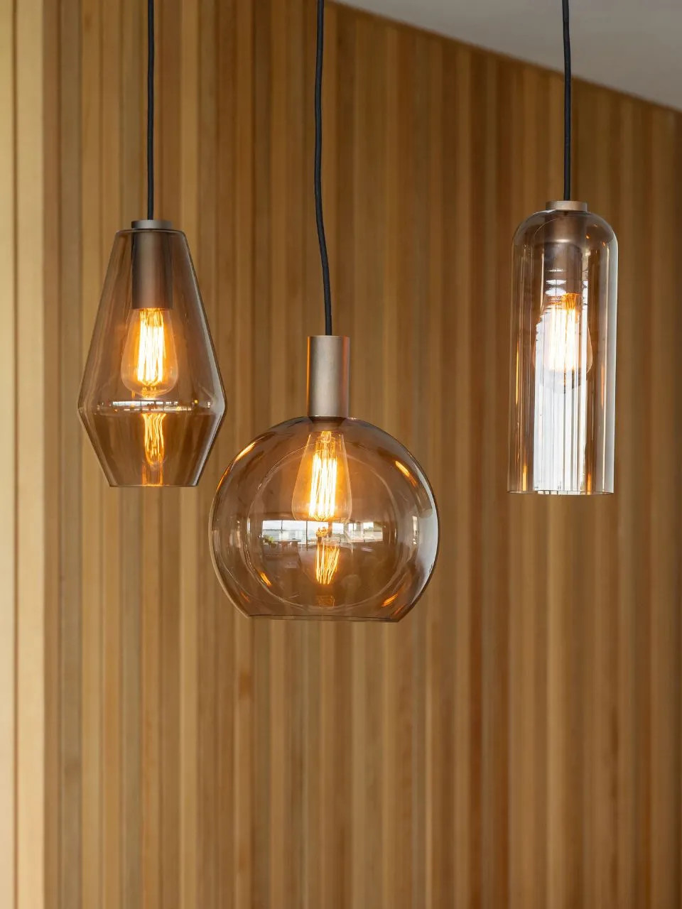 Henley Sepia Glass showcased in a cluster