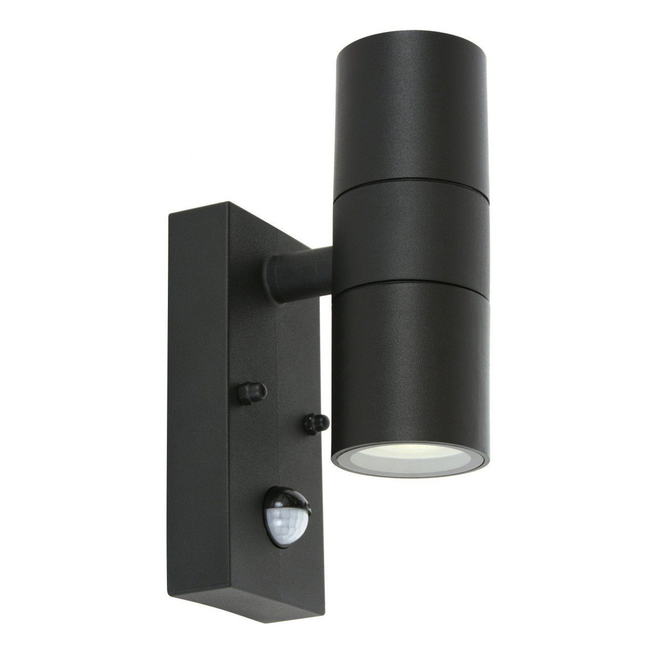 Black wall light with sensor