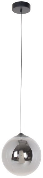 250mm smoke glass pendant with black suspension