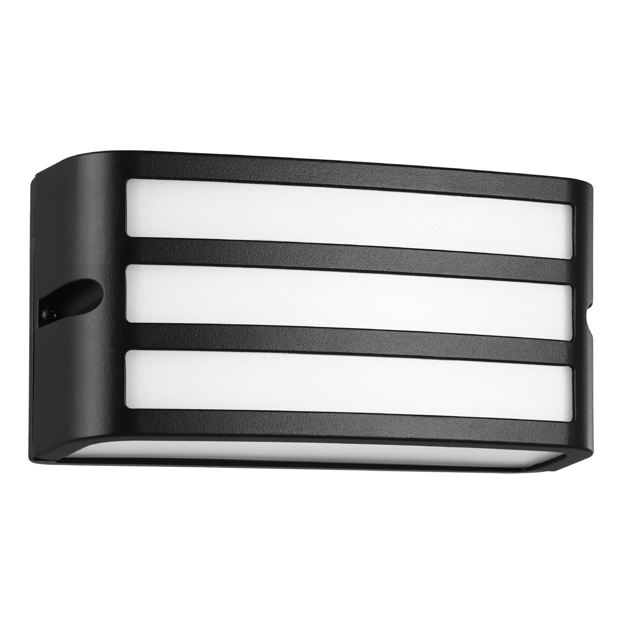 Black wall light with grill IP54 rated