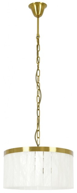 Aged brass trim pendant with natural alabaster glass