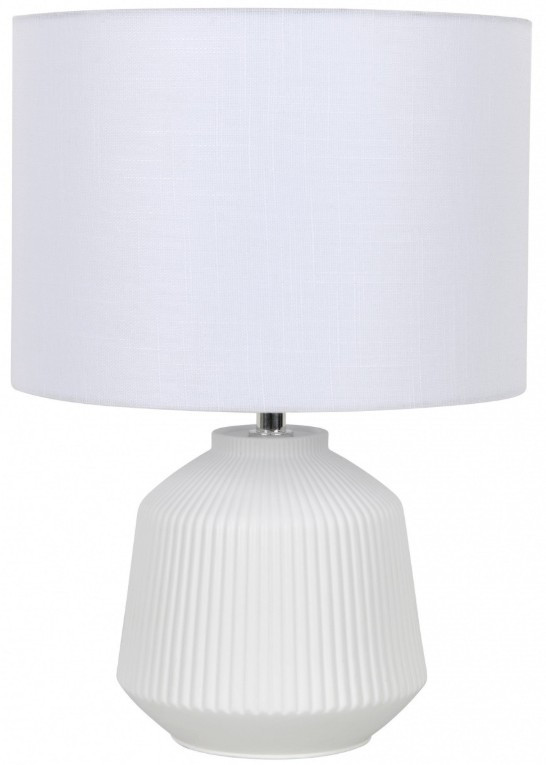 Table lamp with white base and white shade