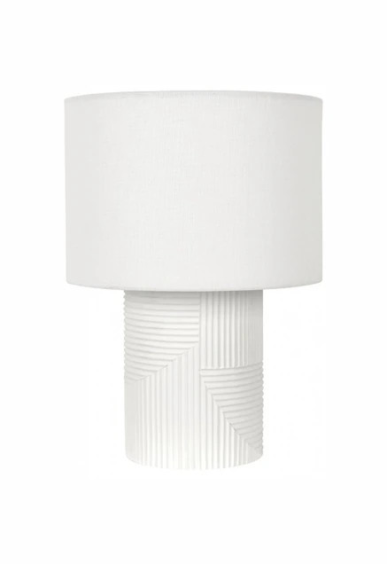 Gypsum table lamp white with shade