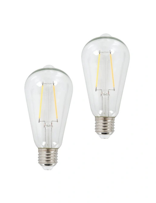 Twin pack ST64 ES/E27 filament bulbs