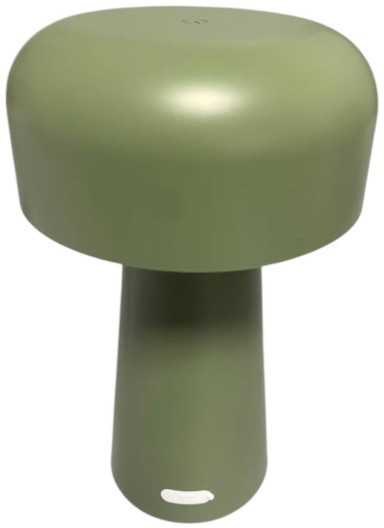 Mushroom style table lamp in olive-green