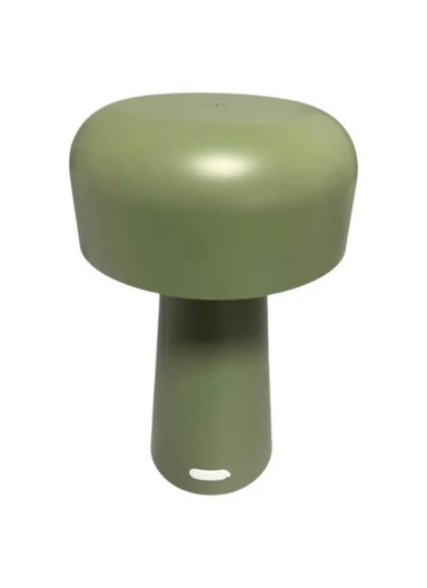 Mushroom style table lamp in olive-green