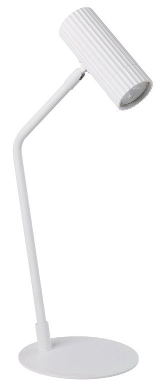 White table lamp with a curved shape