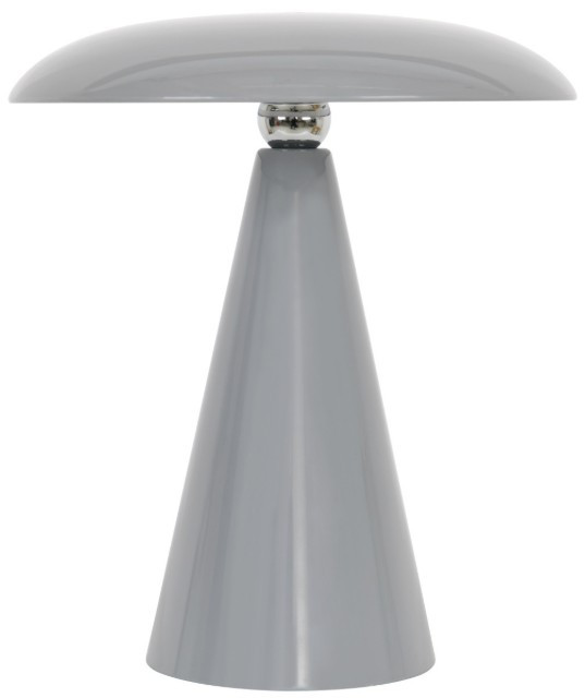 Mushroom style table lamp in grey