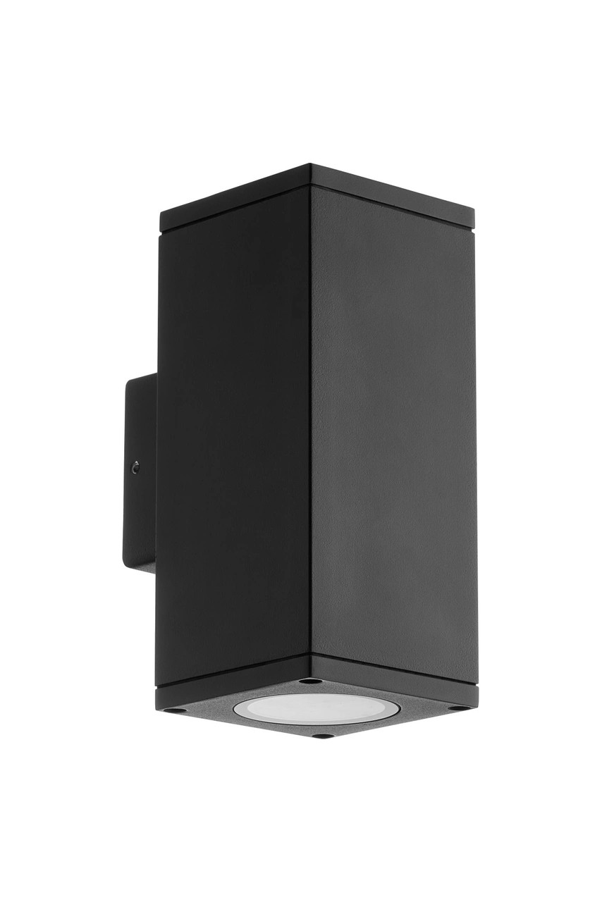 Black up/down wall light with IP65 rating